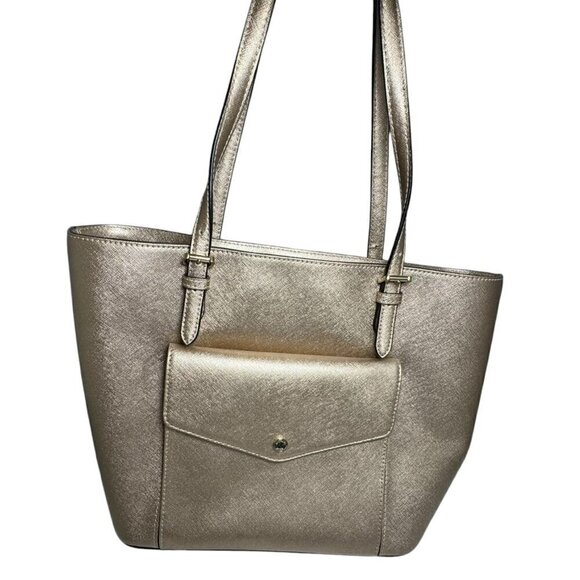 Michael Kors Gold Jet Set Front Pocket Tote Large  Never Used - Picture 1 of 12